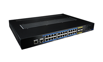 High-Power fanless PoE switch(24 ports gigabit 4*10G uplink L3-managed)