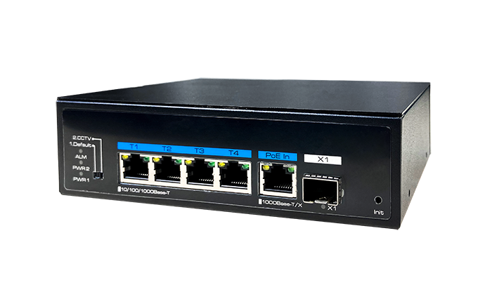 Industrial 4-Port Gigabit PoE++ 1-Port Gigabit RJ-45 1-Port Gigabit SFP Unmanaged Ethernet Switch