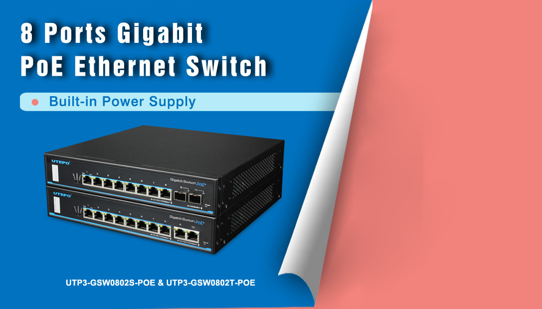 UTEPO 8 Ports Gigabit PoE Ethernet Switch