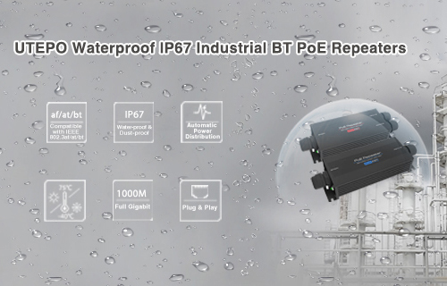 UTEPO Waterproof IP67 Industrial BT PoE Repeaters