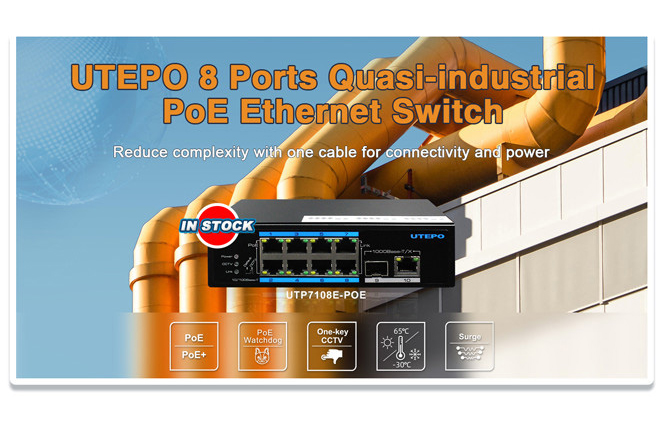 UTEPO 8 Ports Quasi-industrial PoE Ethernet Switch