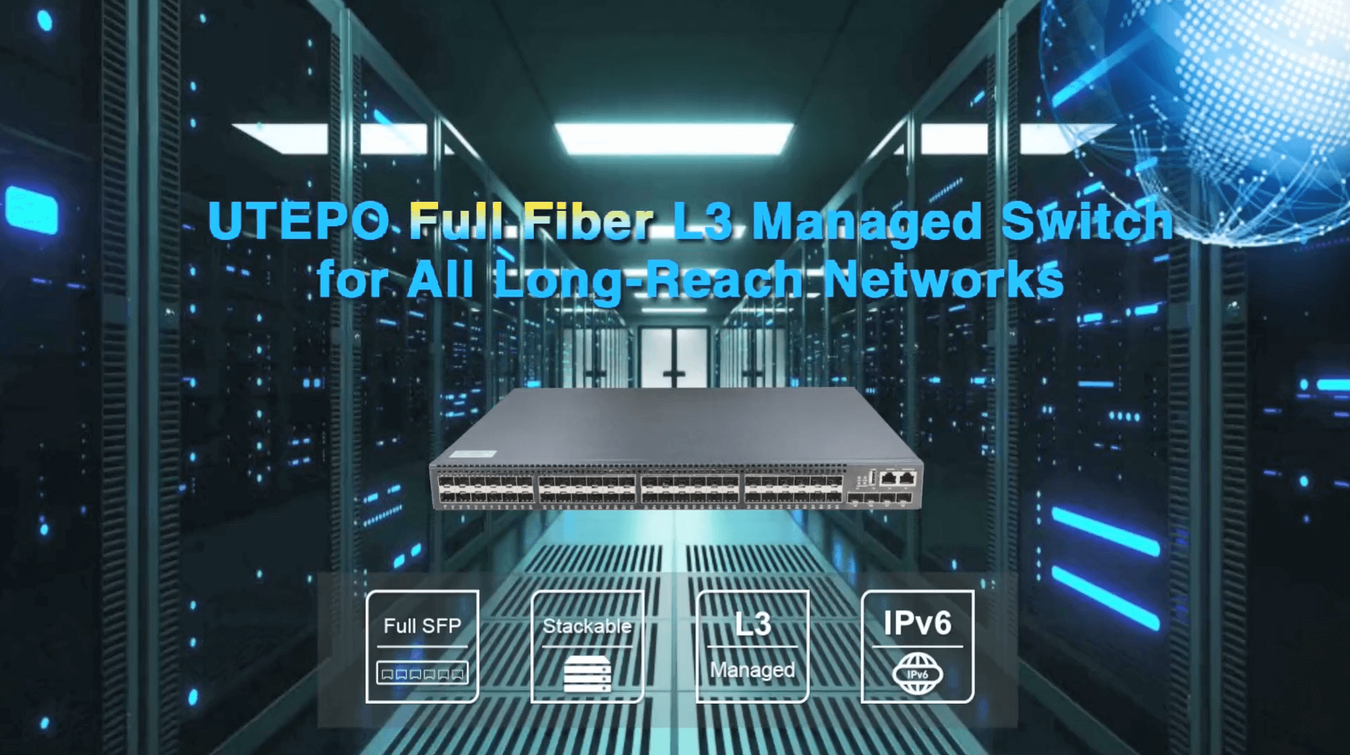 UTEPO Full Fiber Optical L3 Managed Switch | UTP5650GS-L3