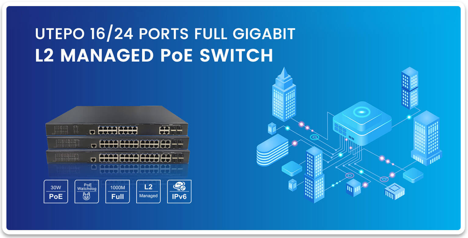 UTEPO 16/24 Ports Full Gigabit L2 Managed PoE Switch