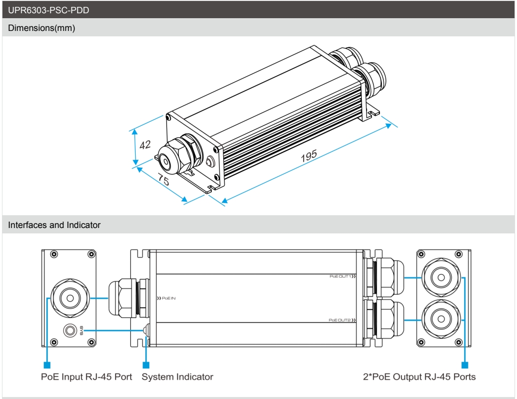 Dimension UPR6303-PSC-PDD